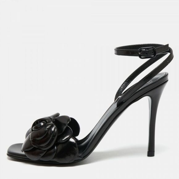 RARE VALENTINO GARAVANI ATELIER 03 Rose Edition Sandals in Black - Picture 2 of 5